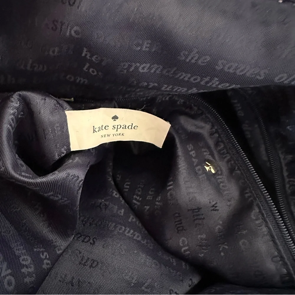 Kate Spade New York Wellesley Camryn real Leather Tote Shoulder Bag Blue & White - Picture 10 of 12